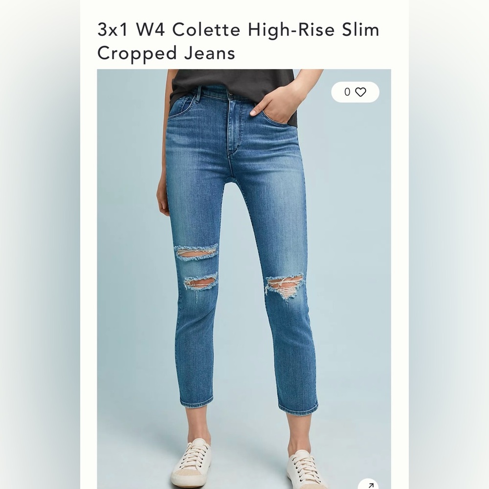 3x1 W4 Colette High-Rise Slim Cropped Jeans